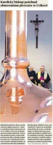 MF Dnes Katolický biskup požehnal obnovenému pivovaru ve Cvikově