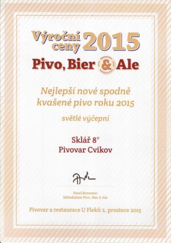 Diplom - Výroční ceny Pivo, Bier & Ale 2015